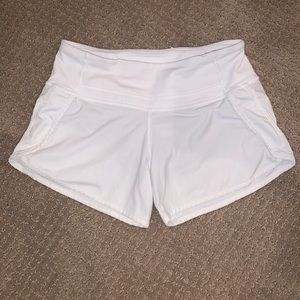 white lululemon shorts